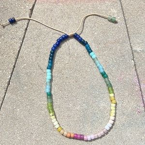 Caroline Crow Design Rainbow Ombre Gemstone Necklace